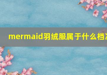 mermaid羽绒服属于什么档次