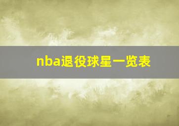 nba退役球星一览表