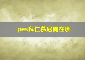 pes拜仁慕尼黑在哪