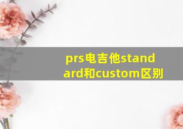 prs电吉他standard和custom区别