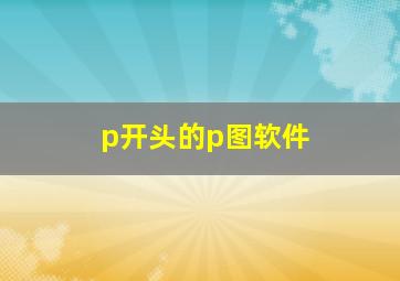 p开头的p图软件