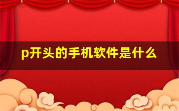 p开头的手机软件是什么