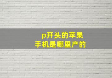 p开头的苹果手机是哪里产的