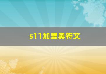 s11加里奥符文