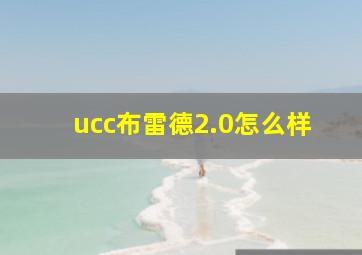 ucc布雷德2.0怎么样