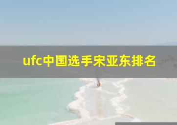 ufc中国选手宋亚东排名