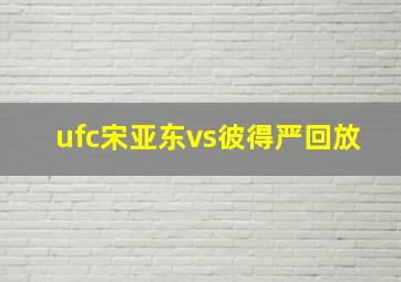 ufc宋亚东vs彼得严回放