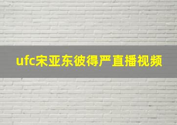 ufc宋亚东彼得严直播视频