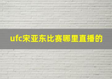 ufc宋亚东比赛哪里直播的