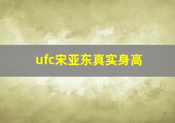 ufc宋亚东真实身高