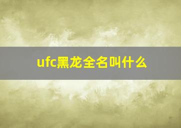 ufc黑龙全名叫什么