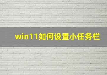 win11如何设置小任务栏