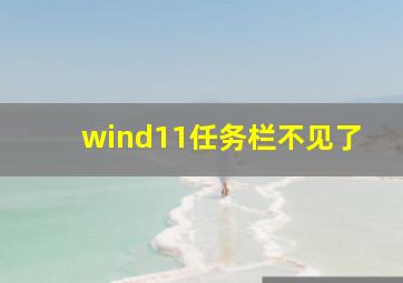 wind11任务栏不见了