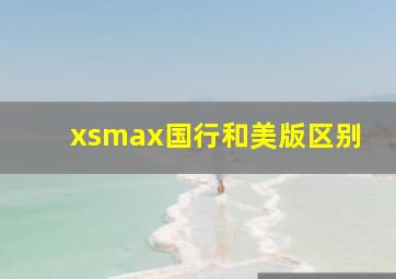 xsmax国行和美版区别