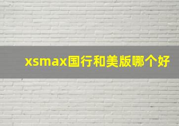 xsmax国行和美版哪个好