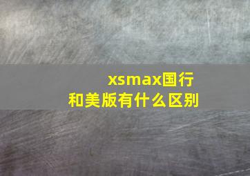 xsmax国行和美版有什么区别