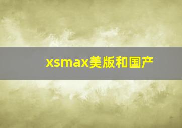 xsmax美版和国产