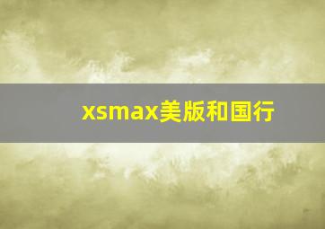 xsmax美版和国行