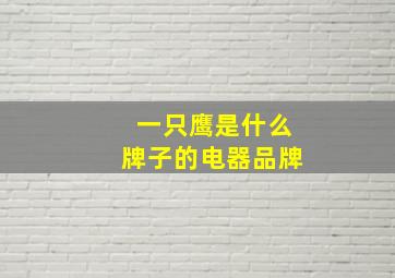 一只鹰是什么牌子的电器品牌