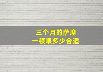 三个月的萨摩一顿喂多少合适