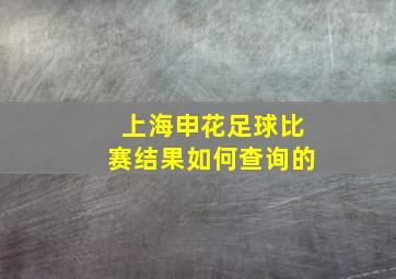 上海申花足球比赛结果如何查询的