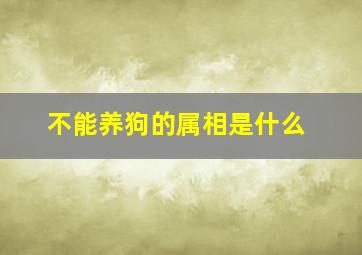 不能养狗的属相是什么