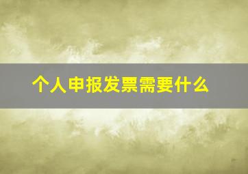 个人申报发票需要什么