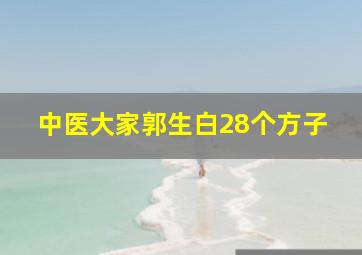 中医大家郭生白28个方子