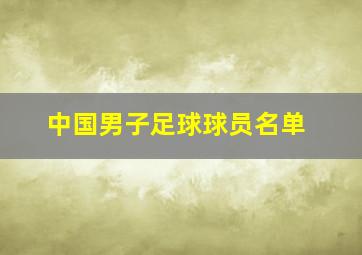 中国男子足球球员名单