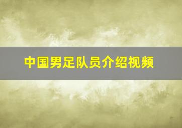 中国男足队员介绍视频