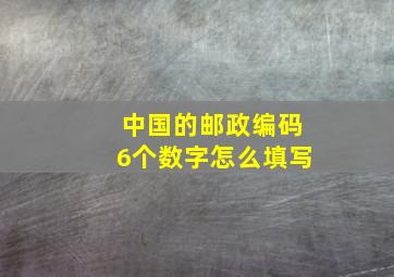 中国的邮政编码6个数字怎么填写