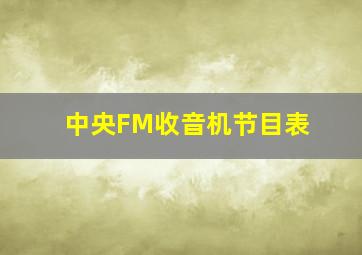 中央FM收音机节目表