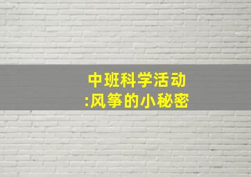 中班科学活动:风筝的小秘密