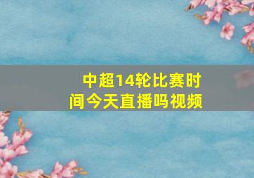 中超14轮比赛时间今天直播吗视频