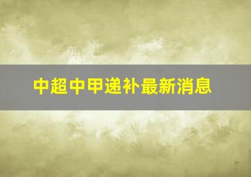 中超中甲递补最新消息