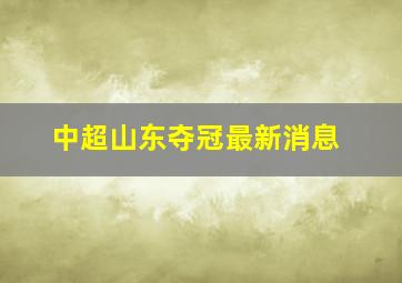 中超山东夺冠最新消息