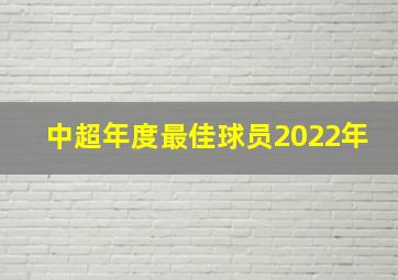 中超年度最佳球员2022年