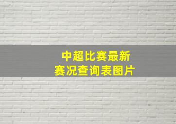 中超比赛最新赛况查询表图片