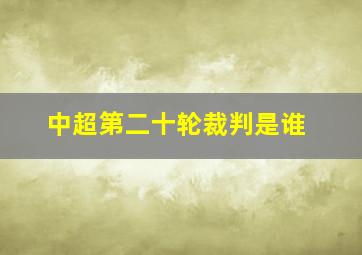 中超第二十轮裁判是谁