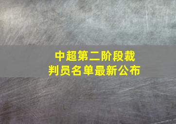 中超第二阶段裁判员名单最新公布