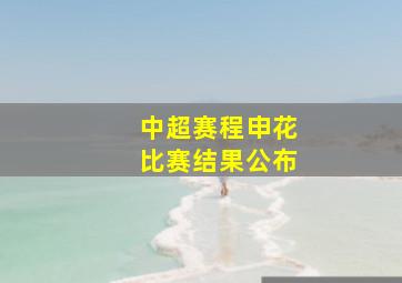 中超赛程申花比赛结果公布