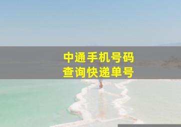 中通手机号码查询快递单号