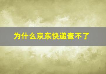 为什么京东快递查不了