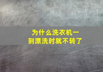 为什么洗衣机一到漂洗时就不转了