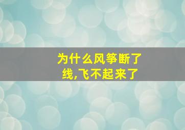 为什么风筝断了线,飞不起来了