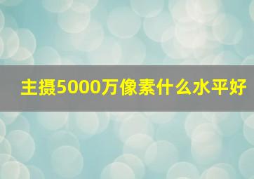 主摄5000万像素什么水平好