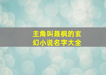 主角叫聂枫的玄幻小说名字大全