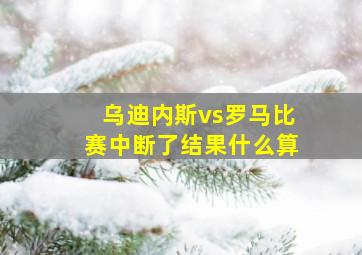 乌迪内斯vs罗马比赛中断了结果什么算