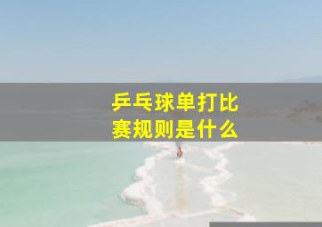 乒乓球单打比赛规则是什么