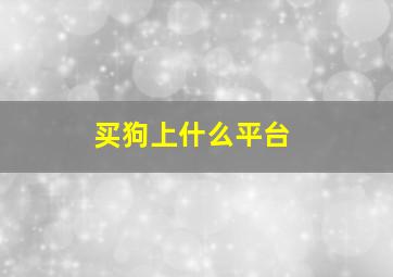 买狗上什么平台